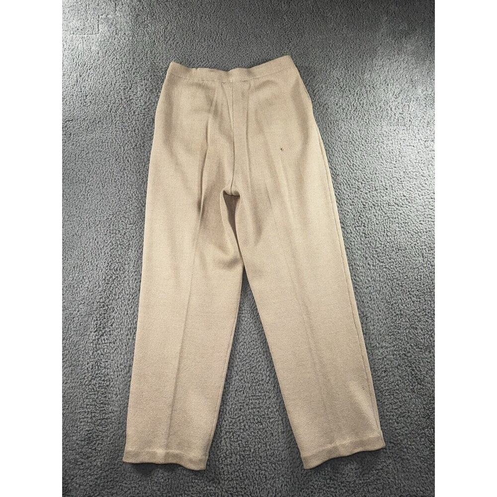 St John Pants Women 8 Pull On Pleated Front Straight Leg Heavy‎ Knit High Rise - Picture 2 of 14
